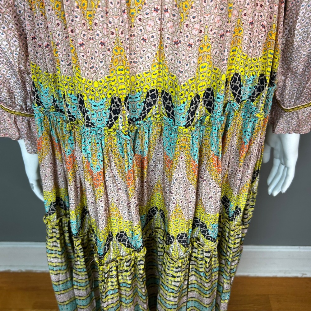 Bhanuni by Jyoti Anthropologie Giorgia Maxi Dress Size 8 boho embroidered - Picture 12 of 15